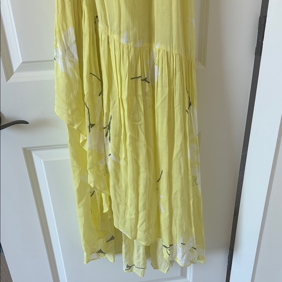 NWT Free People Floral Waterfall Maxi Dress Lemon Ice Yellow - Picture 5 of 13